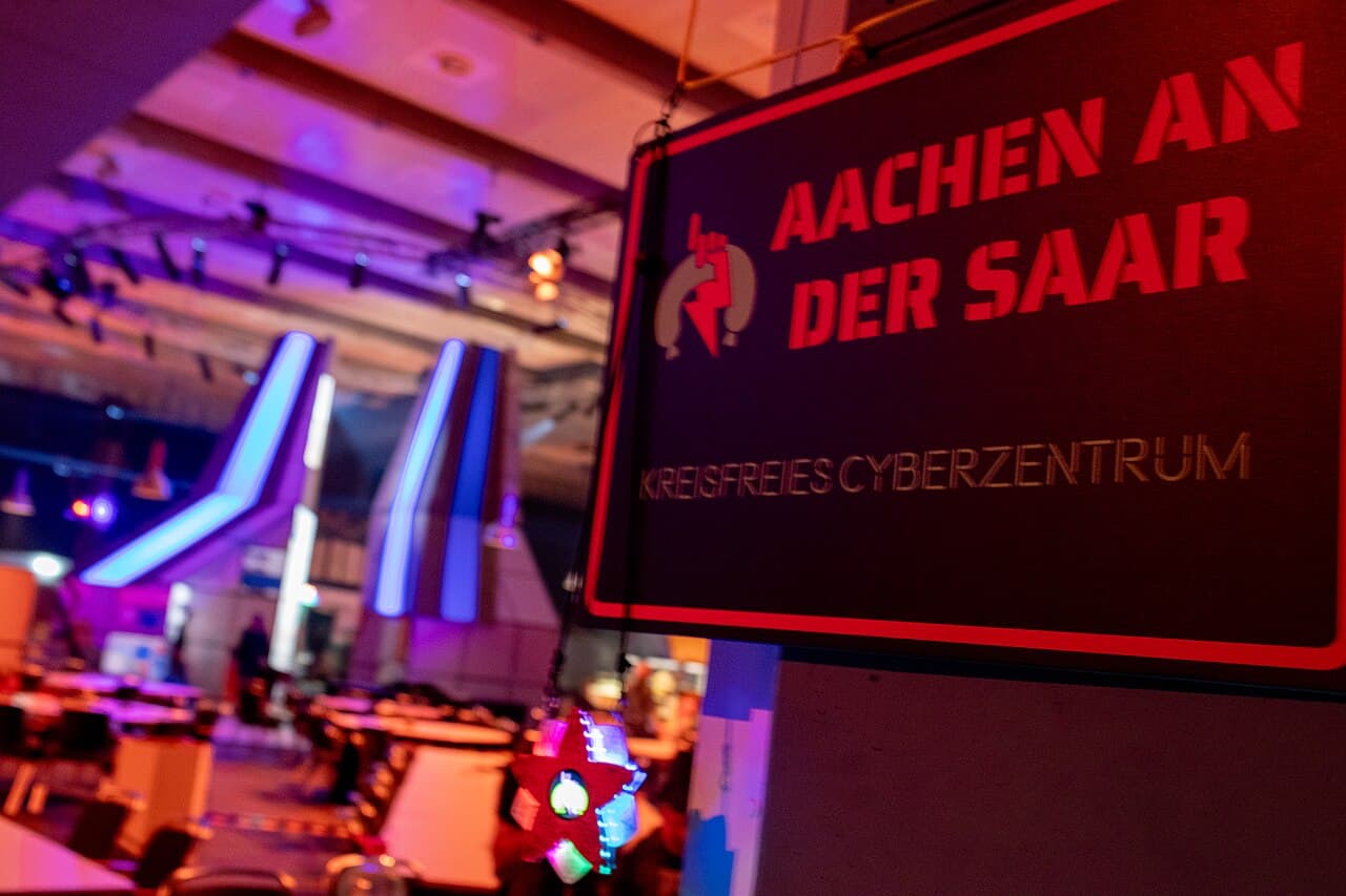 Crowd and installations at the 37th Chaos Communication Congress (37c3) in Hamburg