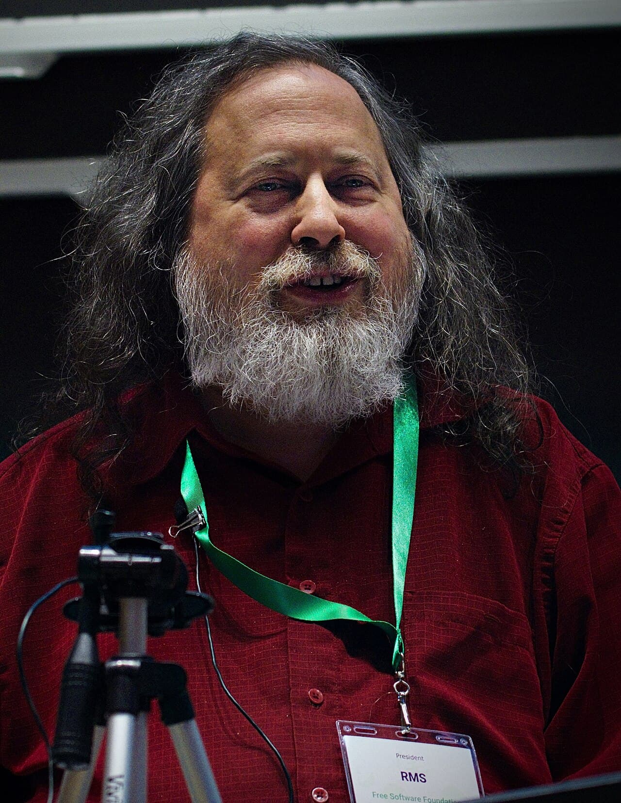 Portrait of Richard Stallman, founder of the GNU Project, at LibrePlanet 2019